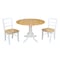 International Concepts Square 42 in Dual Drop Leaf Table with 2 Madrid Chairs, White/Natural, 42 W, 42 L, 29.5 in H, Wood K02-42DP-C2P-2 - alternate 1